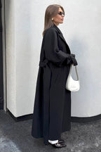 Long Belted Relaxed Overcoat