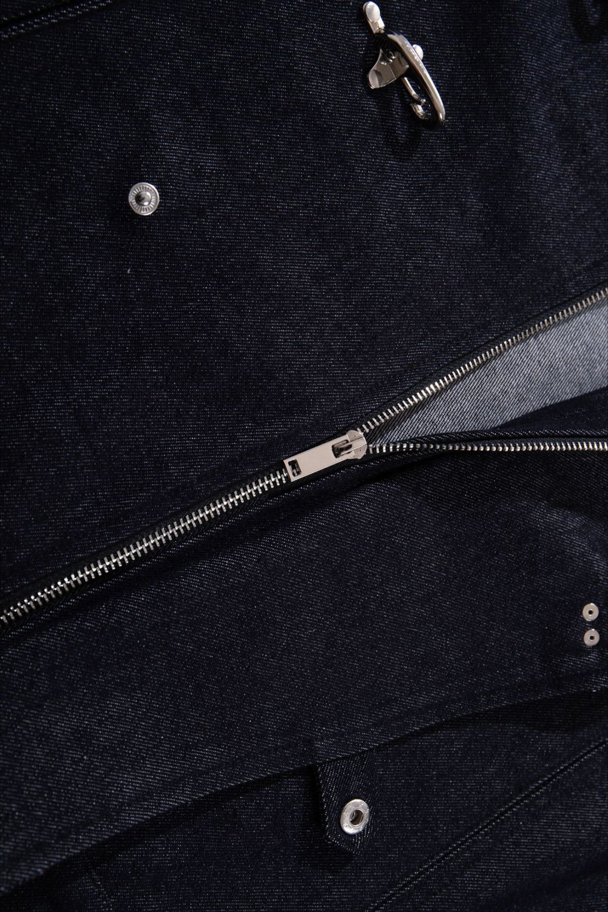 Washed Denim Toggle Closure Workwear Jacket