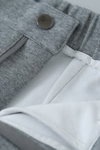 Relaxed Fit Curved Hem Thermal Knit Pants