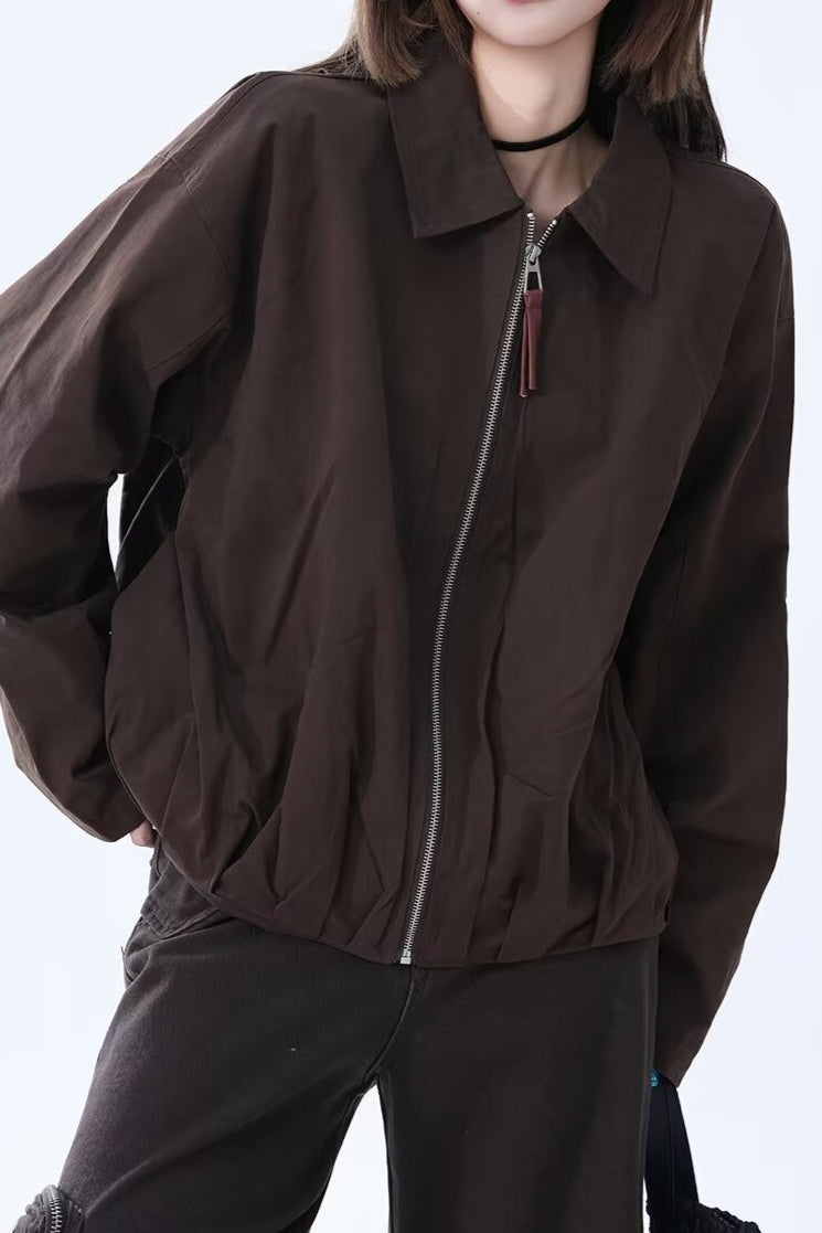 Brown Faux Leather Relaxed Jacket Secondary image