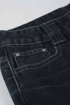 Deep Blue Straight Wide Leg Jeans