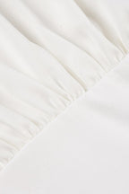 Gathered Waist Bell Sleeve Button Blouse