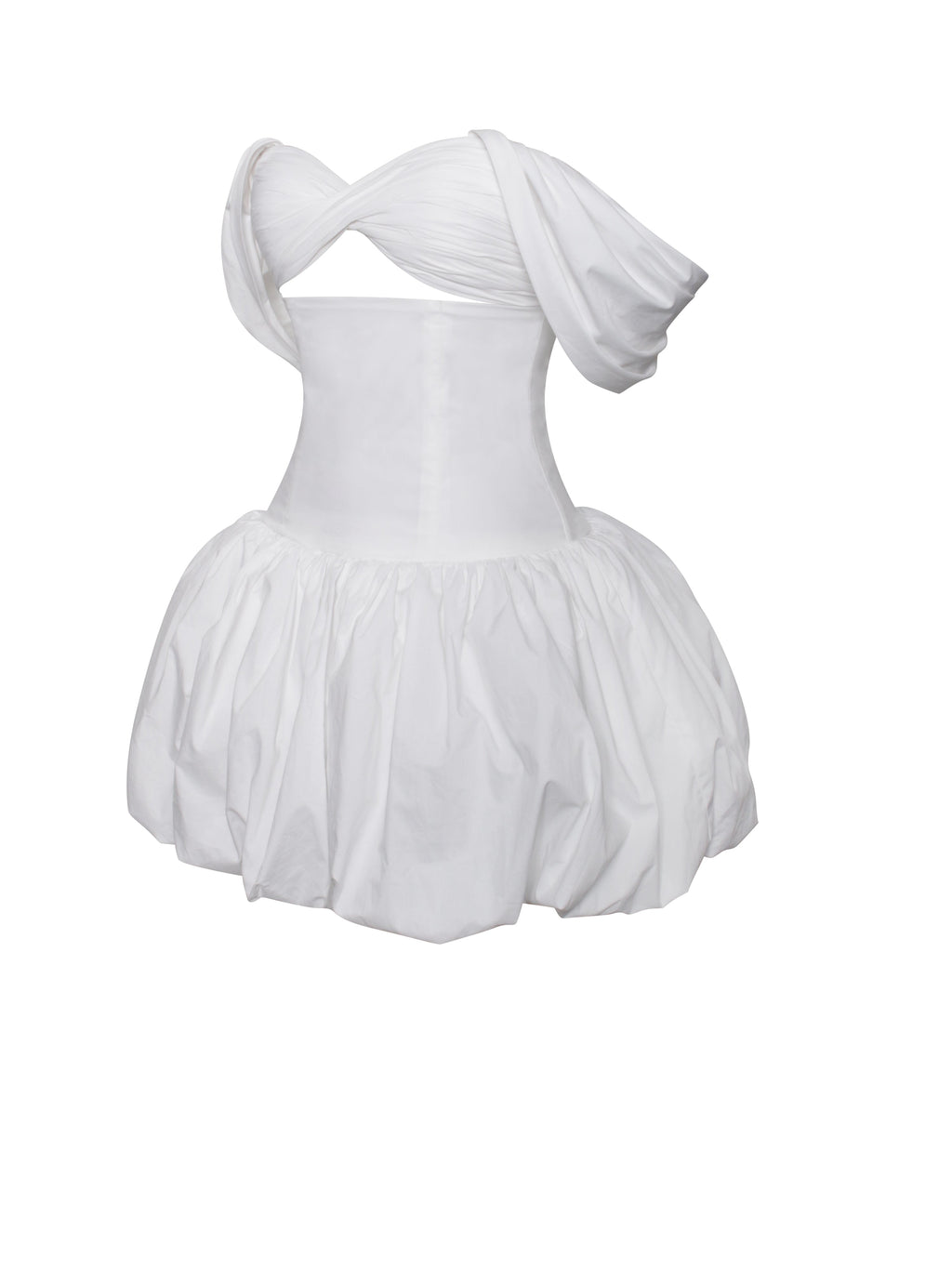 Umika White Bubble Charming Hem Mini Dress Dresses