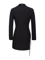Freya Black Crystal Charming Fringe Blazer Dress Dresses