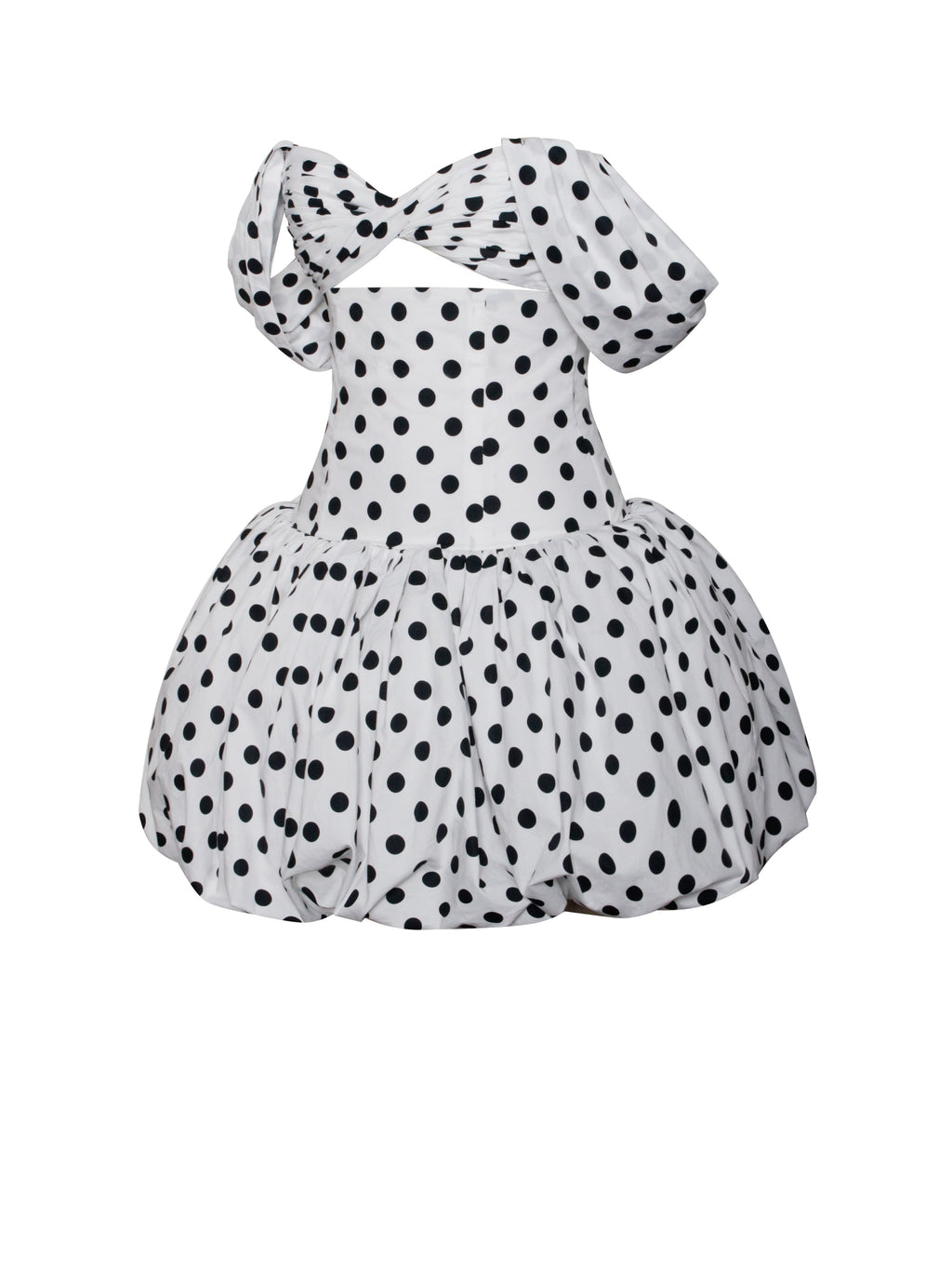 Umika Polka Dots Charming Bubble Hem Mini Dress Dresses