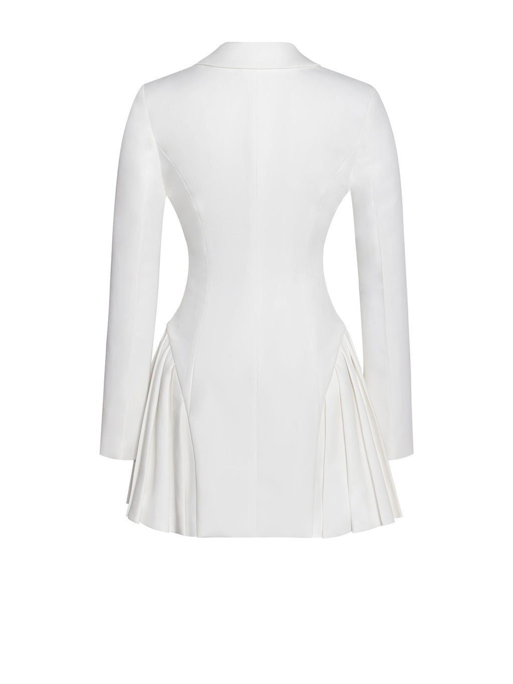 Delia White Blazer Charming Dress with Pleated Detail Dresses