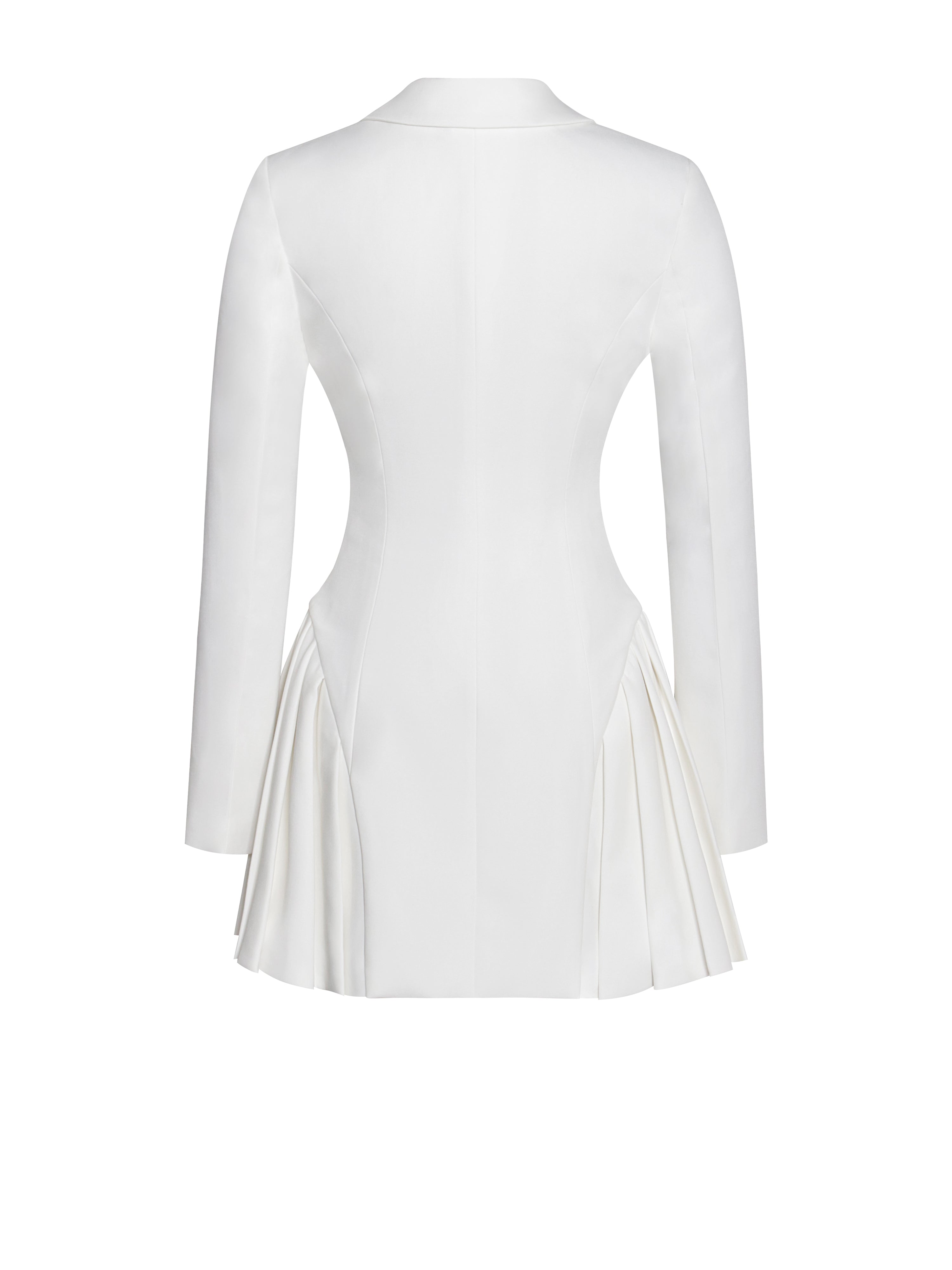 Delia White Blazer Charming Dress with Pleated Detail Dresses