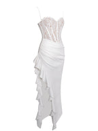 Junia White Lace Charming Corset Maxi Dress Dresses