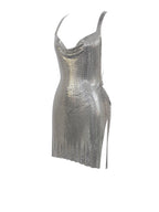 Serenity Silver Stylish Copper Mesh Dress Dresses