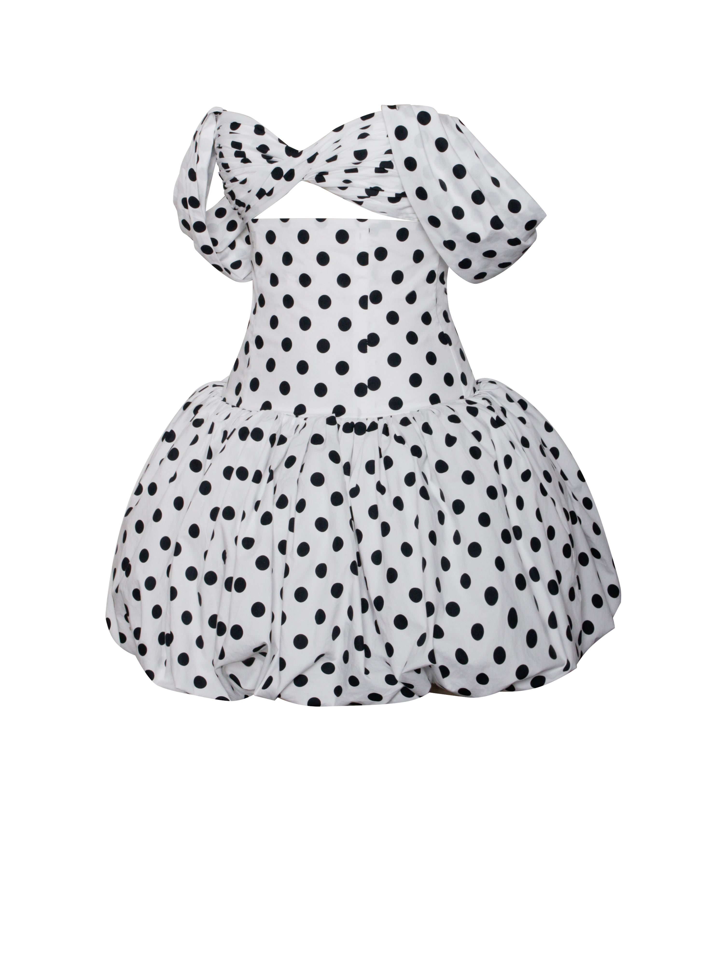 Umika Polka Dots Charming Bubble Hem Mini Dress Dresses