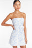 Strapless Belted Bodycon Mini Floral Dress