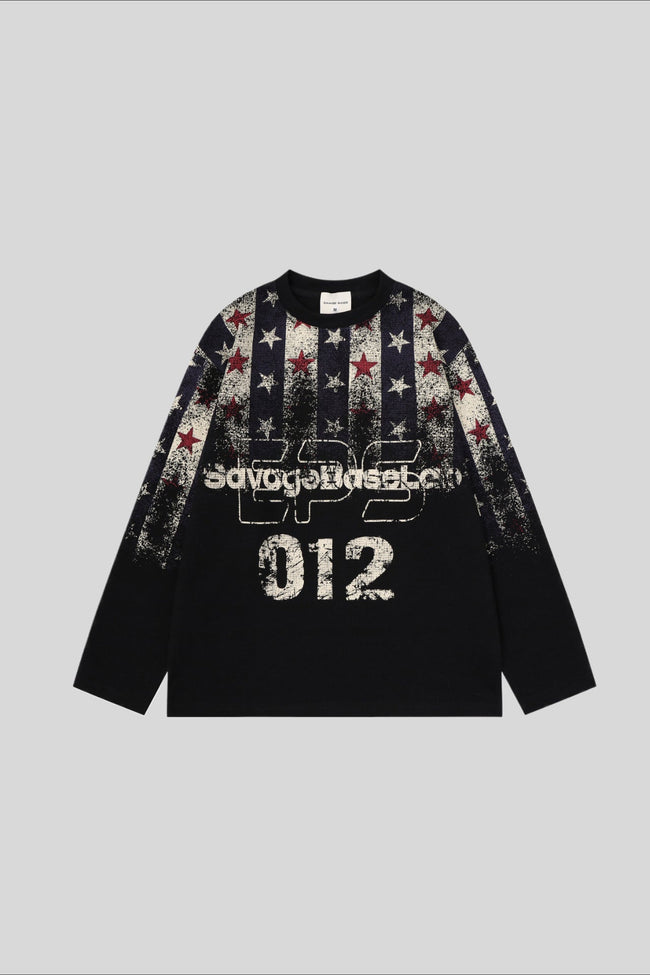 Star Stripe Sports Graphic Waffle Long Sleeve Tee Main image