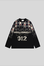 Star Stripe Sports Graphic Waffle Long Sleeve Tee