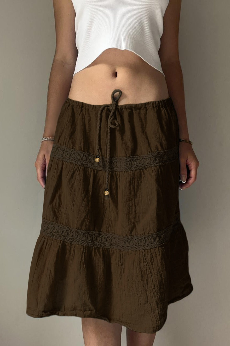 Vintage Lace Patchwork Beaded Boho Skirt Secondary image