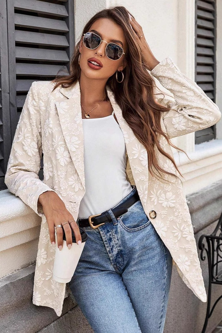 Jacquard Slim Fit Single-Button Blazer Main image