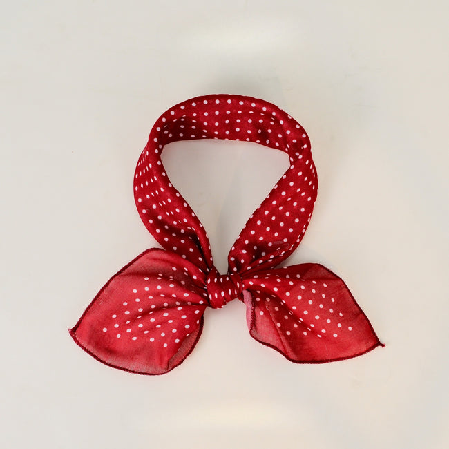 Polka Dot Faux Linen Square Hair Neck Sun Scarf Main image