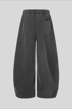 Washed Graffiti Print Wide Leg Sweatpants