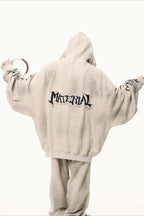 Distressed Washed Appliqué Letter Hoodie