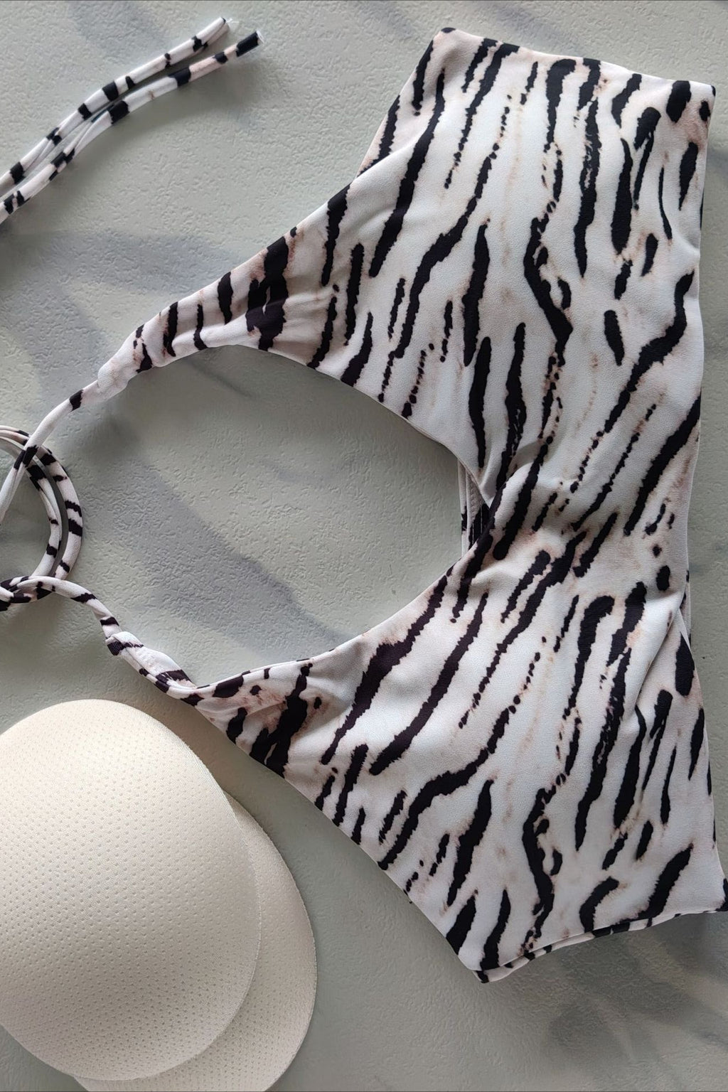 Sporty Zebra Print Halter Tank Top