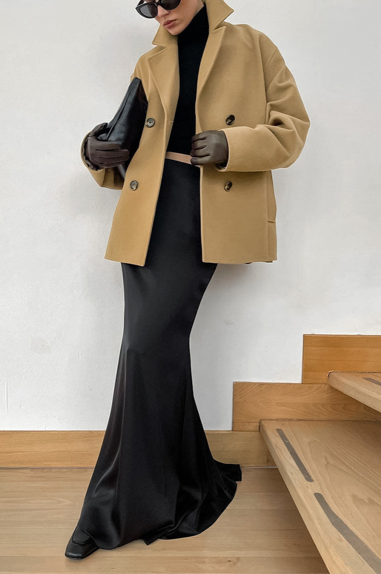Loose Wool Lapel Coat coats
