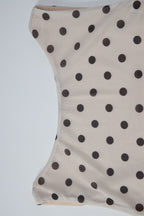 Apricot Polka Dot Backless Lace-Up Maxi Dress