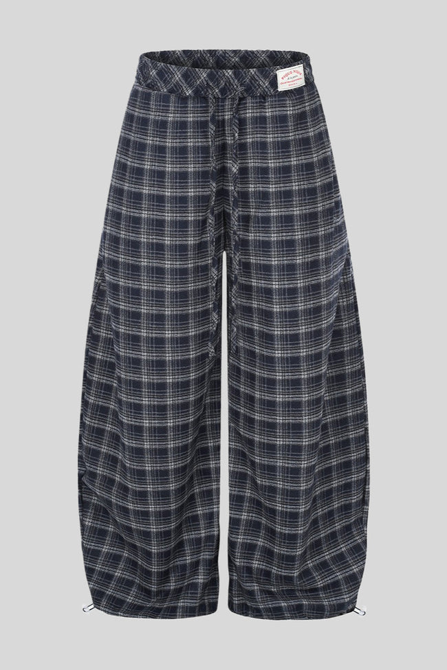 Plaid Baggy Barrel Leg Streetwear Pants Main image