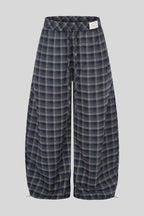 Plaid Baggy Barrel Leg Streetwear Pants