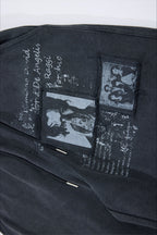 Washed Illustration Long Wide Leg Sweatpants
