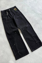 Knight Floral Embroidered Wide Leg Jeans