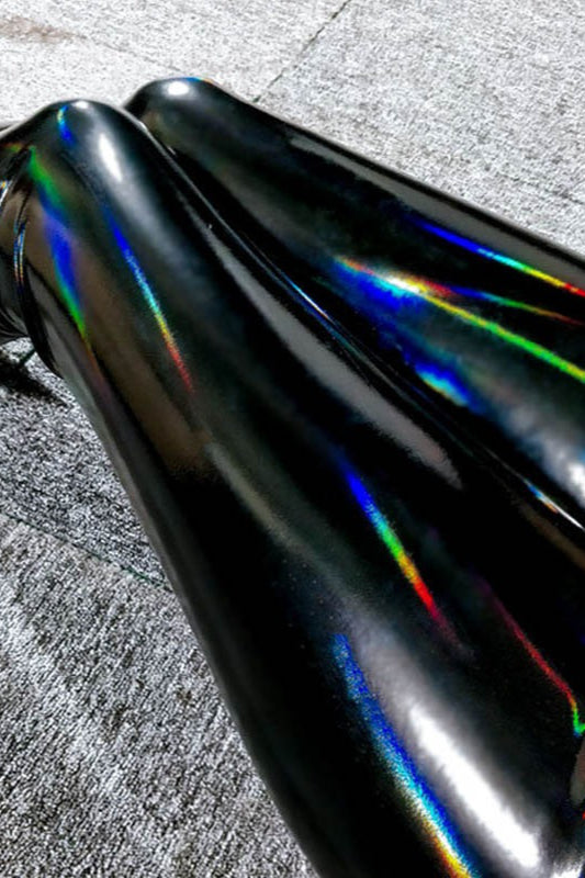 Iridescent Mirror PU Leather Bodycon Pants Secondary image