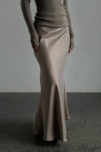 High Waist Satin Bodycon Mermaid Maxi Skirt