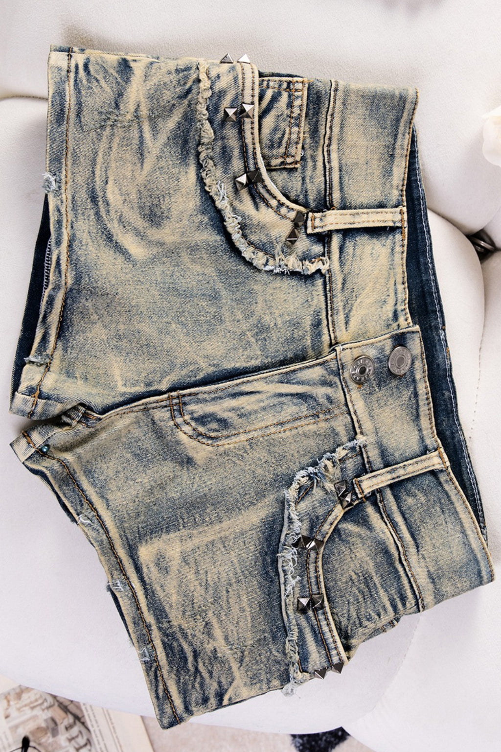 Vintage Low Rise Slim Fit Denim Shorts