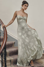 Dainty Lace Spaghetti Strap Tie Waist  Prom Dress
