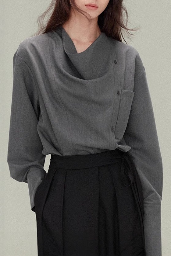 Vintage Relaxed Draped Neck Blouse Secondary image