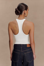 Metal Trim Halter Cutout Chic Halter Top