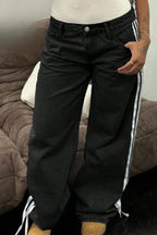 Y2K Side Bow Ribbon Straight Leg Street Style Jeans