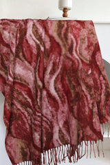 Wave Print Acrylic Blend Christmas Scarf