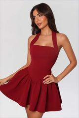 High Waist Backless Slip Dress