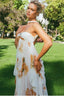Floral Backless Halter Maxi Dress S / Orange