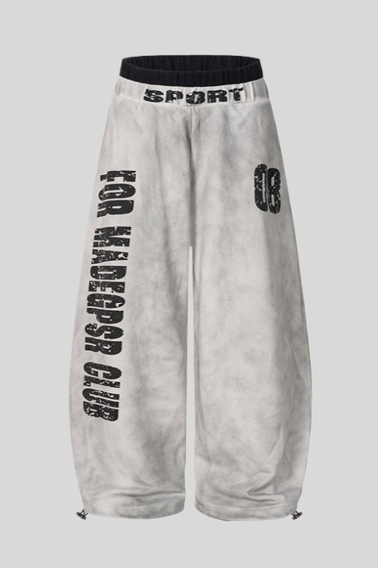 Washed Double Waist Baggy Sweatpants Main image