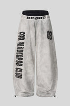 Washed Double Waist Baggy Sweatpants
