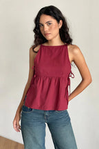 Minimalist Side Tie Solid Tank Top