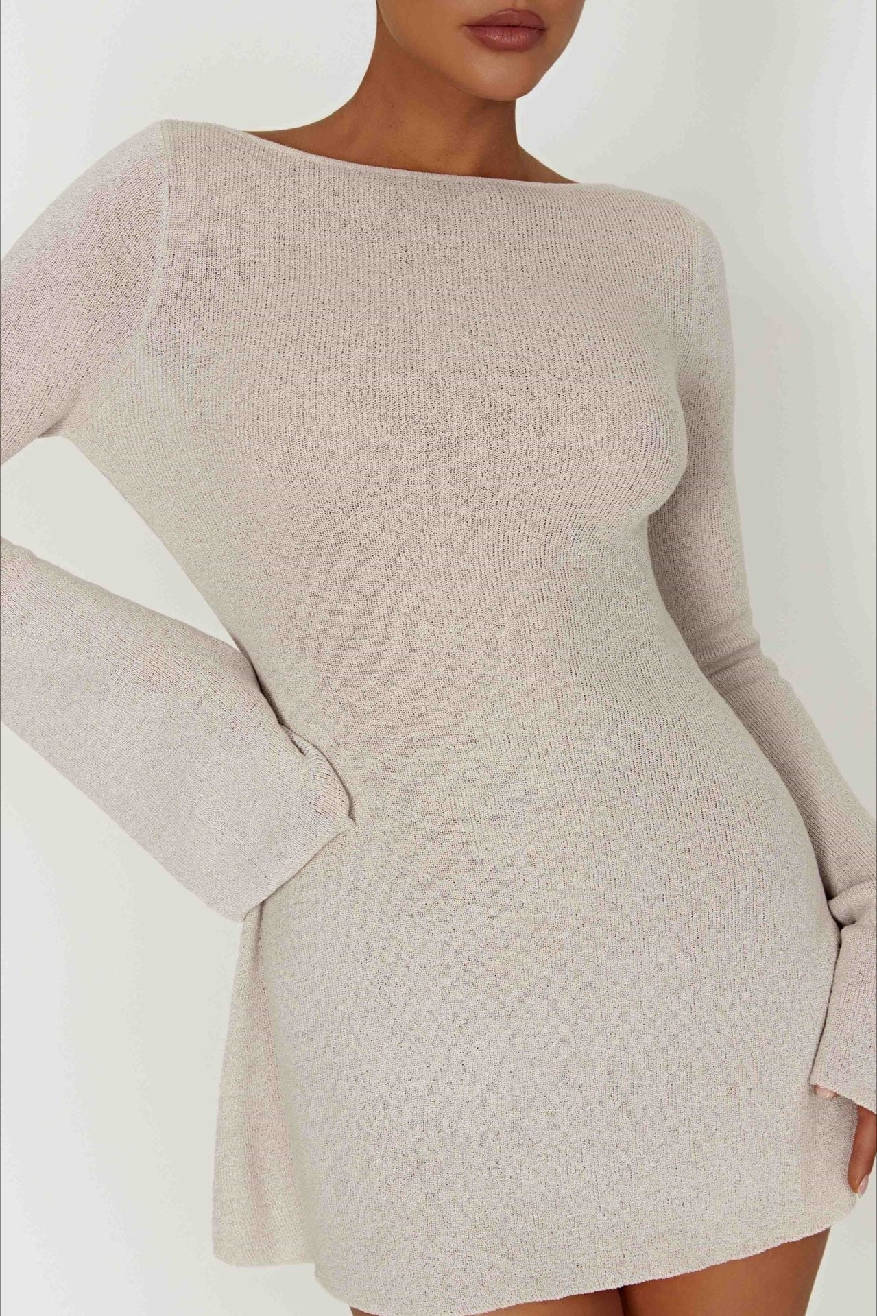 Bell Sleeve Knit Sweater Dress Secondary image