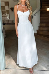 Elegant Tied Waist A Line Solid Color Prom Dress