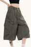 Washed Oversized Pockets Wide Leg Cargo Pants