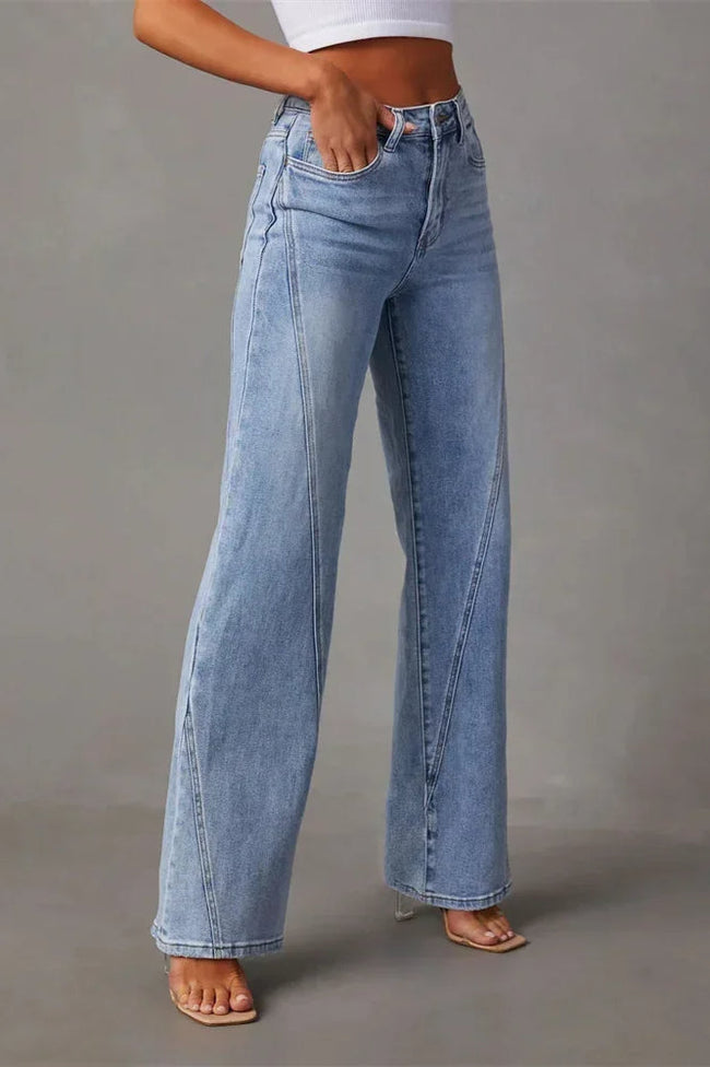 Loose Patchwork Wide Leg Jeans Main image