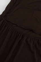 Brown Halter Backless Maxi Party Dress