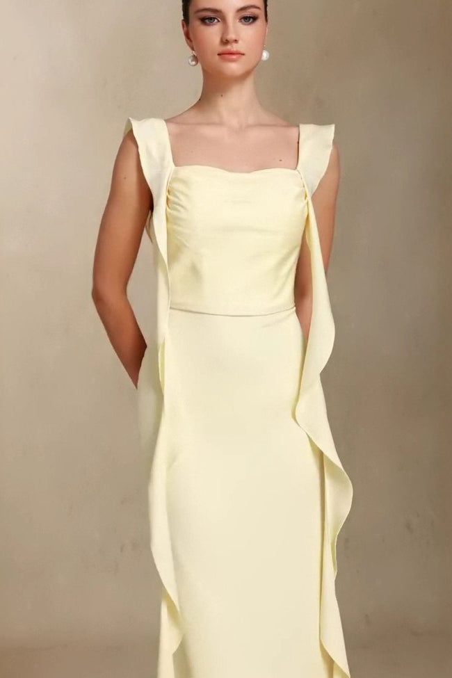 Elegant U Neck Sash Maxi Mermaid Prom Dress Main image