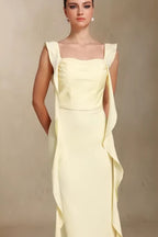 Elegant U Neck Sash Maxi Mermaid Prom Dress