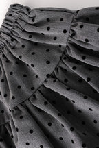 Polka Dot Black Belted Tulle Mini Skirt